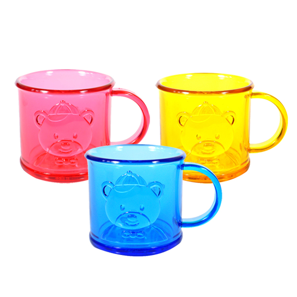 플라코 러블리 테디 투명컵1호 색상랜덤 물컵 양치컵